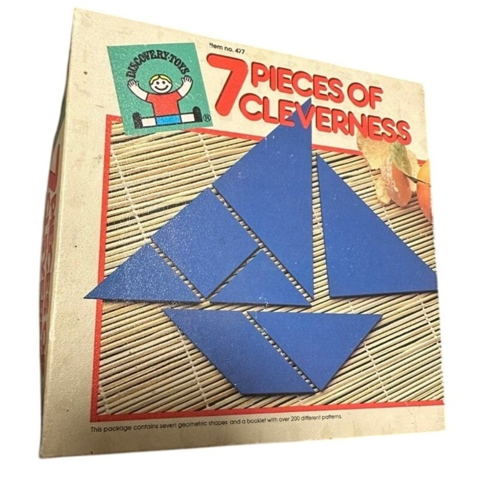 Discovery Toys 7 Pieces of Cleverness Vintage Tangram Puzzle Game Item 477 Spain
